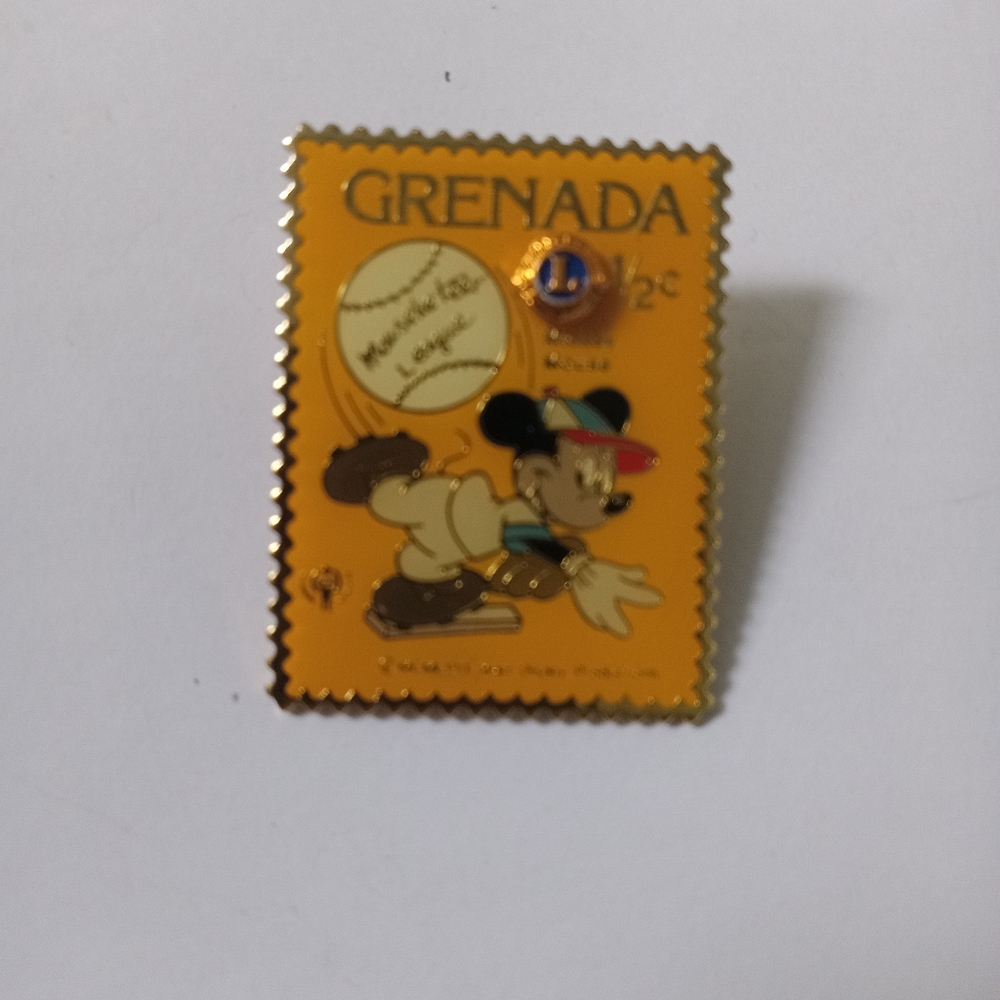 Lions Club Grenada Postage Stamp Usps Mickey Mouse Baseball